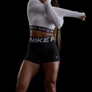 Nike Pro Sculpt Women's High-Waisted 3" Biker Shorts Black/White Size L
